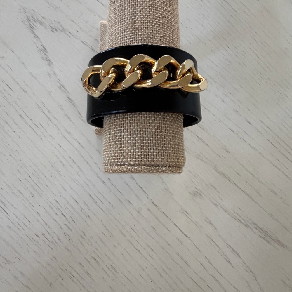 Laminate Black and Gold Chain Cuff
